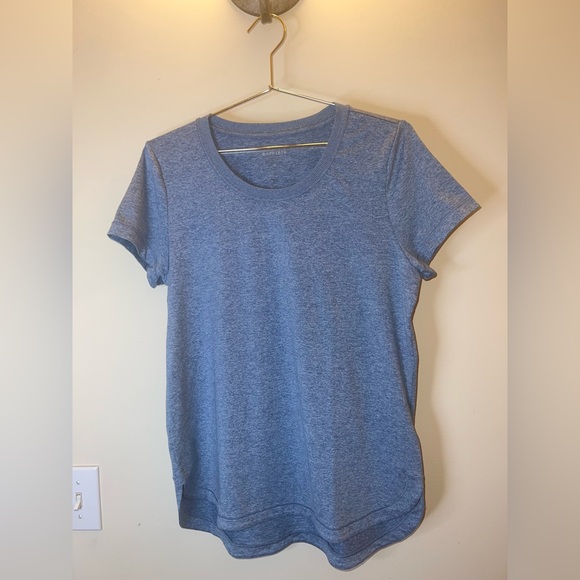 Athleta Tops - Athleta Hi-Low Short Sleeve Top Blue Heathered Size Medium